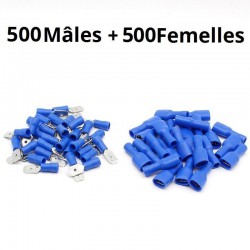 500 mâles + 500 femelles isolées